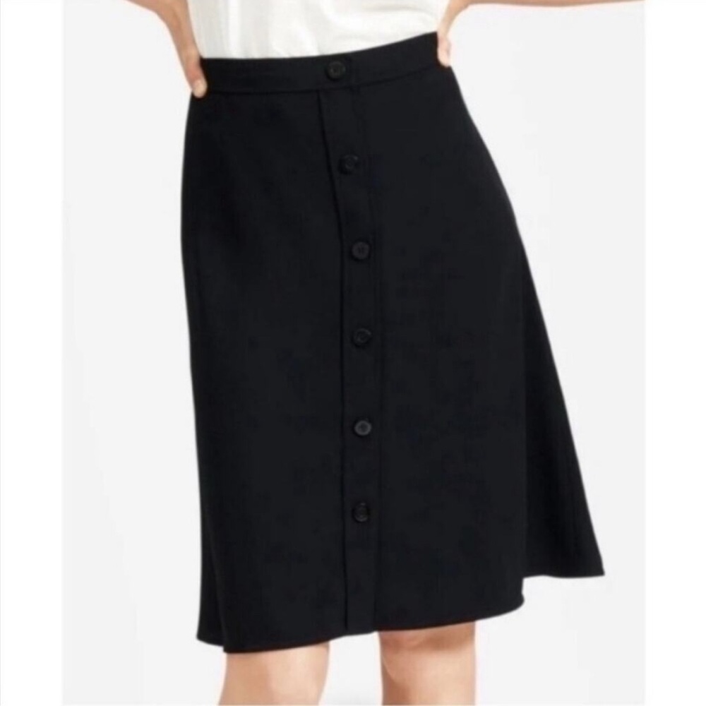 Everlane Japanese Go Weave button front midi skirt